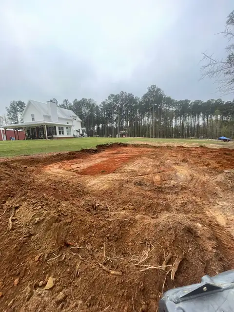 Pad cut into the slope